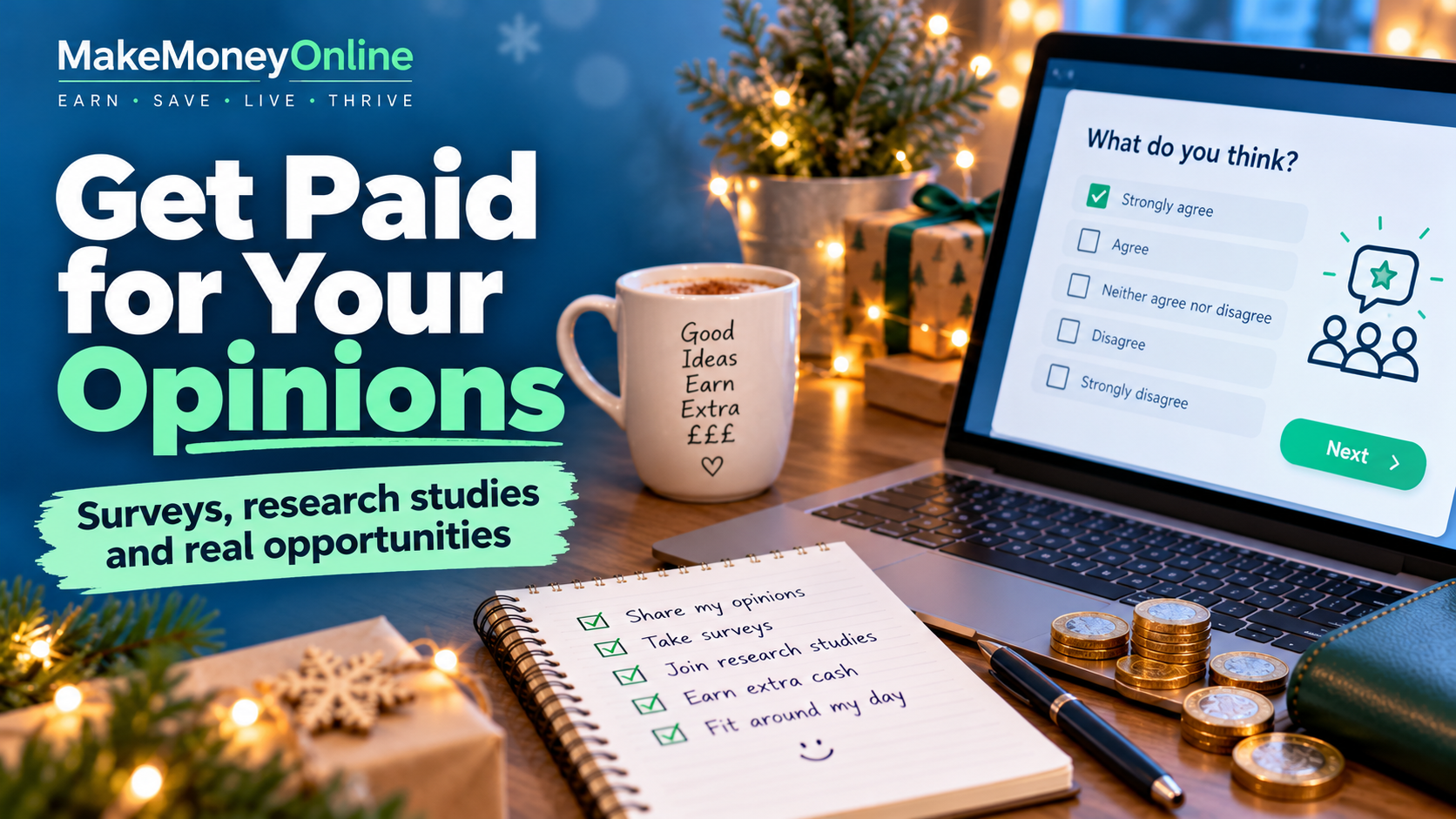 Get Paid for Your Opinions – Surveys and Research Studies